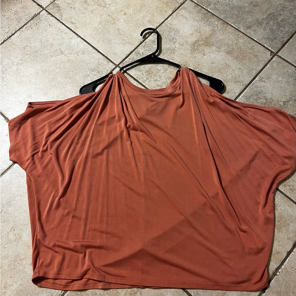 Express Rust Orange Off-Shoulder Top